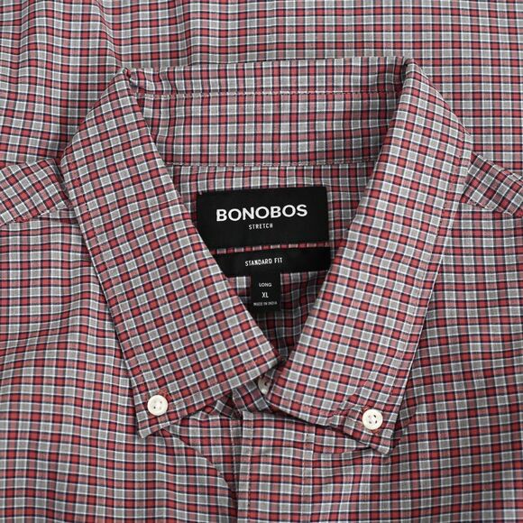 269925 Bonobos Stretch Plaid Check Buttondown Men's Shirt Standard Fit Long XL - Picture 6 of 6